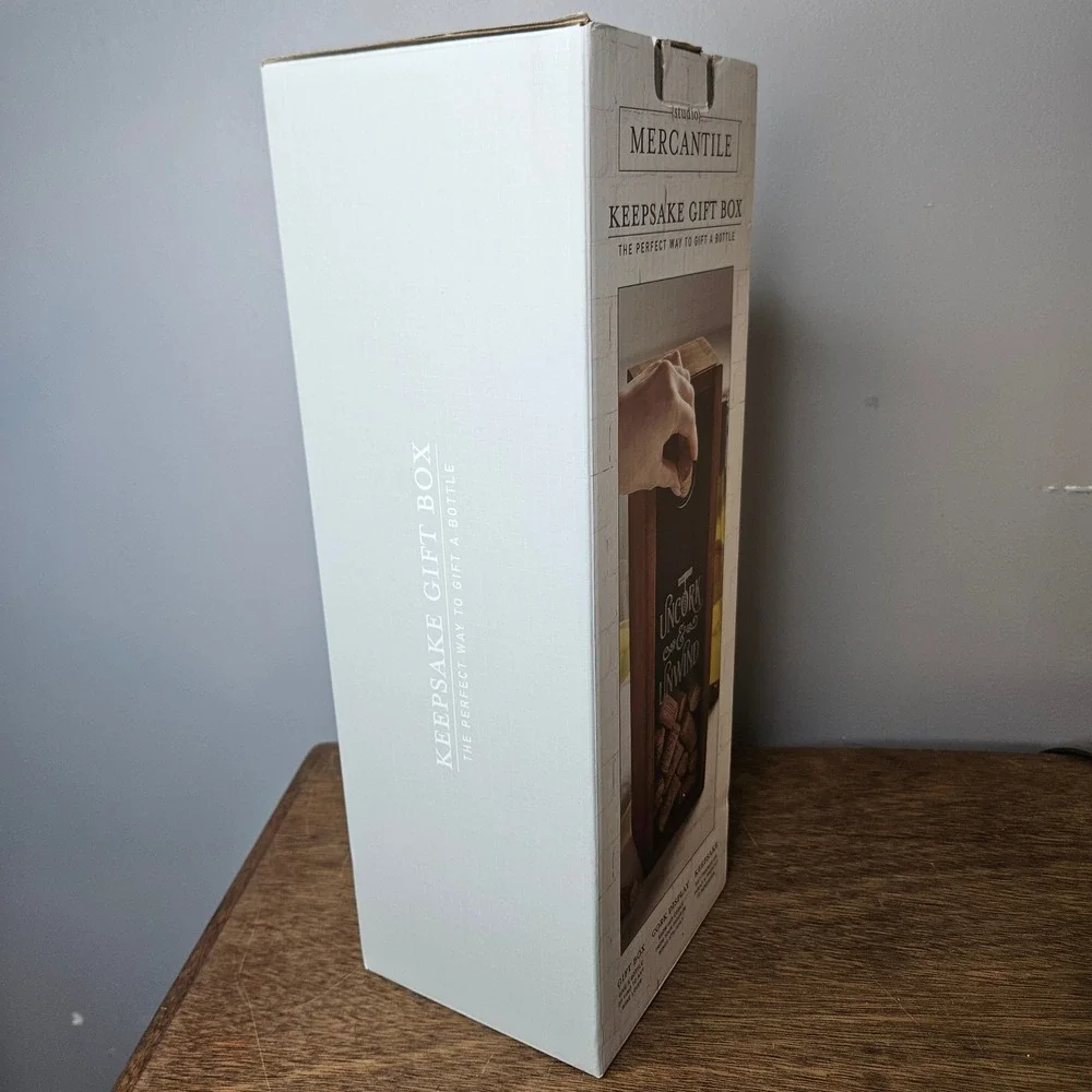 Studio Mercantile Wooden Wine Bottle Keepsake Gift Box Cork Display Case 1017161